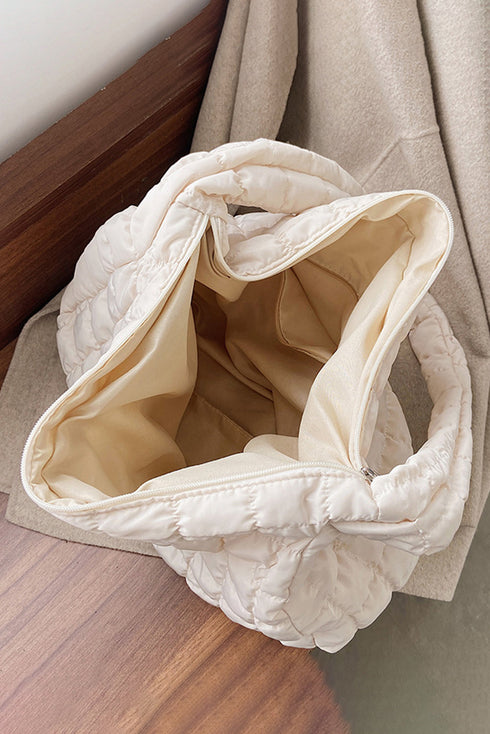 Large Quilted Texture Puffer Style Shoulder Bag