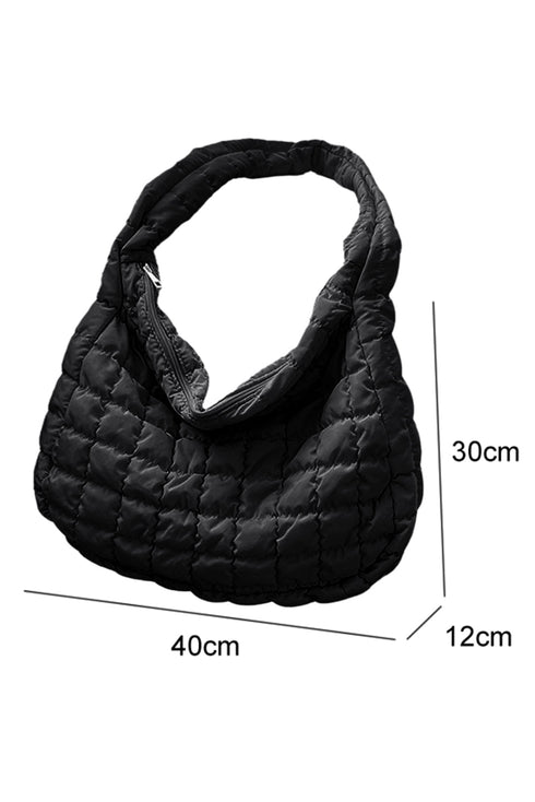Large Quilted Texture Puffer Style Shoulder Bag