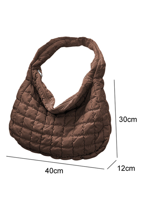 Large Quilted Texture Puffer Style Shoulder Bag