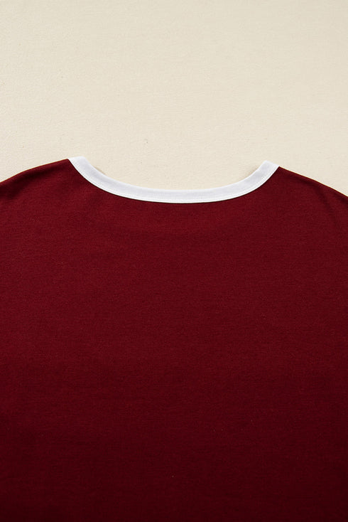 Large Raw Edge Floral Applique Pullover Sweatshirt