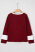 Large Raw Edge Floral Applique Pullover Sweatshirt
