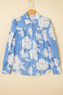 Large Scale Floral Print Button Down Shirt