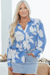 Large Scale Floral Print Button Down Shirt