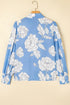 Large Scale Floral Print Button Down Shirt