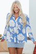 Large Scale Floral Print Button Down Shirt