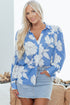 Large Scale Floral Print Button Down Shirt