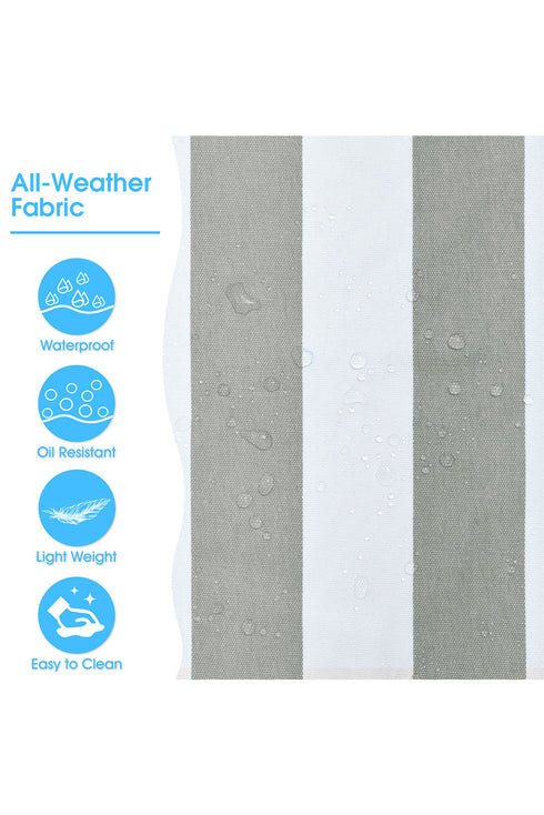 Large Striped Canvas Texture Rope Handle Tote Bag