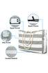 Large Striped Canvas Texture Rope Handle Tote Bag