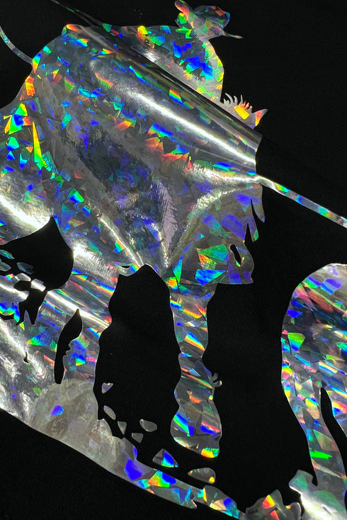 Laser Style Western Cowboy Graphic Crew Neck Cotton Blend Tee Shirt