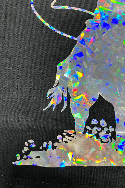 Laser Style Western Cowboy Graphic Crew Neck Cotton Blend Tee Shirt