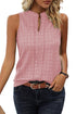 Lattice Textured Split Neck Tank Top