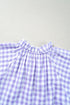 Lavendula Plaid Ruffle Wide Short Sleeve Babydoll Mini Dress