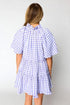 Lavendula Plaid Ruffle Wide Short Sleeve Babydoll Mini Dress
