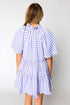 Lavendula Plaid Ruffle Wide Short Sleeve Babydoll Mini Dress