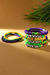 Layered Beaded Letter Detail Wrist Stack Set