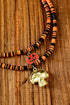 Layered Beaded Skull And Pumpkin Pendant Necklace