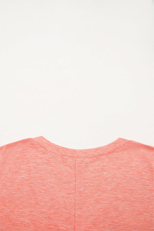 Layered Daisy Applique Patchwork V Neck Long Sleeve Top