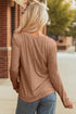 Layered Daisy Applique Patchwork V Neck Long Sleeve Top