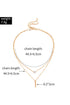 Layered Rhinestone Charm Pendant Metallic Chain Necklace