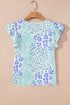Layered Ruffle Sleeve Relaxed Fit Woven Blouse