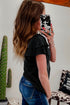 Layered Ruffle Sleeve Round Neck Poly Cotton Blend Top