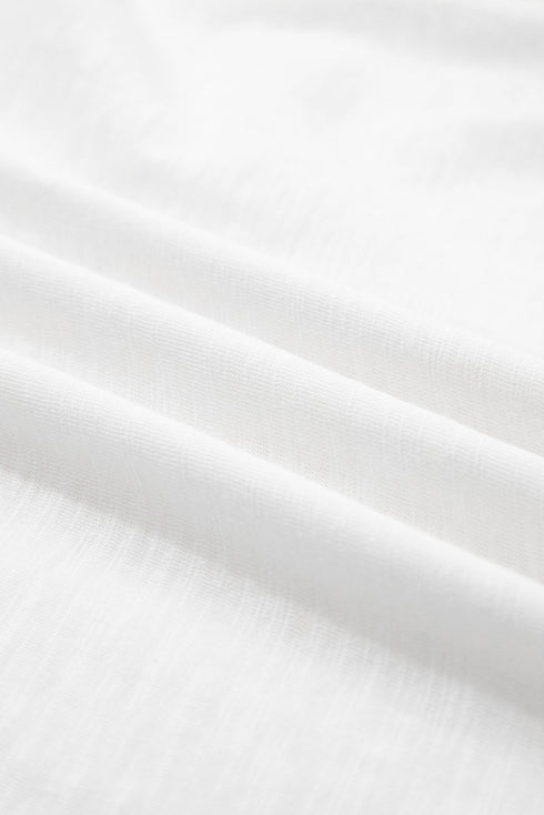 Layered Ruffle Sleeve Round Neck Poly Cotton Blend Top