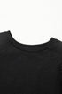 Layered Ruffle Sleeve Round Neck Poly Cotton Blend Top