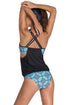 Layered-Style Striped Tankini With Triangular Briefs