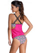 Layered-Style Striped Tankini With Triangular Briefs