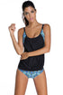 Layered-Style Striped Tankini With Triangular Briefs