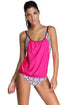 Layered-Style Striped Tankini With Triangular Briefs