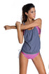 Layered-Style Striped Tankini With Triangular Briefs