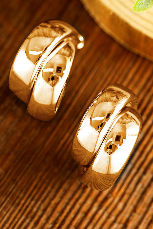 Layered Textured Alloy Studded Design Hoop Earrings