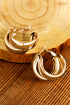 Layered Textured Alloy Studded Design Hoop Earrings