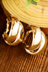 Layered Textured Alloy Studded Design Hoop Earrings