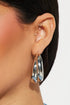 Layered Textured Alloy Studded Design Hoop Earrings