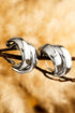 Layered Textured Alloy Studded Design Hoop Earrings