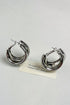 Layered Textured Alloy Studded Design Hoop Earrings