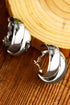 Layered Textured Alloy Studded Design Hoop Earrings