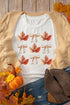 Leaf And Bow Motif Short Sleeve Crew Neck Tee