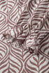 Leaf Print Standing Collar Puff Sleeve Viscose Blend Blouse