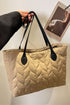 Leaf Stitch Quilted Nylon Puffer Shoulder Bag