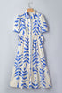 Leafy Botanical Print Side Tie Button Down Maxi Dress
