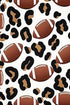 Leopard And Rugby Football Print Flannel Throw Blanket
