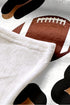 Leopard And Rugby Football Print Flannel Throw Blanket