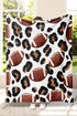 Leopard And Rugby Football Print Flannel Throw Blanket