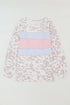 Leopard And Stripe Patchwork Puff Sleeve Knit Top