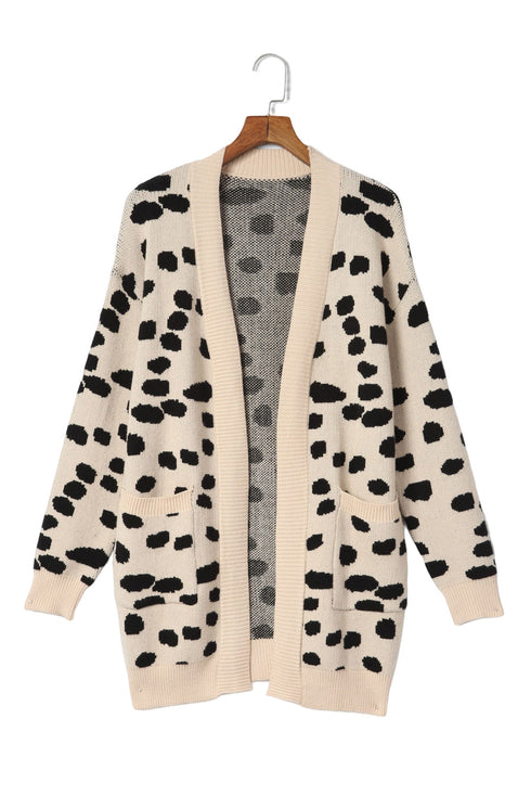 Leopard Animal Spotted Pattern Open Front Cardigan