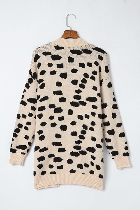 Leopard Animal Spotted Pattern Open Front Cardigan