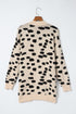Leopard Animal Spotted Pattern Open Front Cardigan